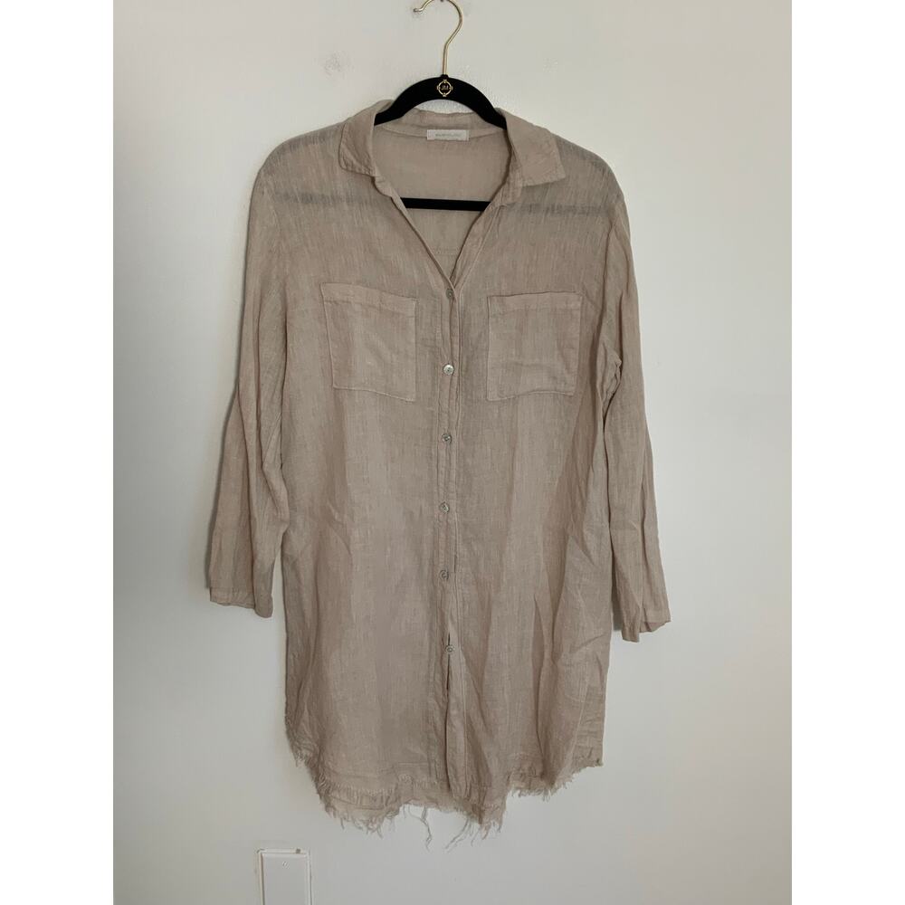 Milio-Milano Linen Tan shirt Dress women's size medium‎